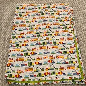 Kids reversible blanket w cars trucks trains crib bed